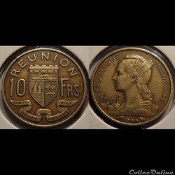 Réunion (Ile de la) 10 Francs République Française 1964 chouette