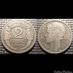 Jf 2 francs Morlon 1945 C 27mm 2.2g