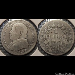 Vatican 1 Lira 1867 R