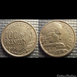 Oa 100 francs Cochet 1956 B 24mm 6g