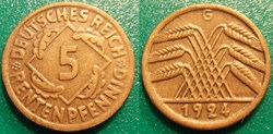 5 Rentenpfennig 1924