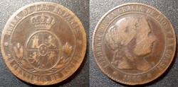 Espagne 2 1/2 Centimos 1868