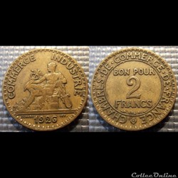 Jb 2 francs Domard 1926 27mm 8g
