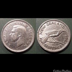 New Zéland 6 pences 1945