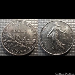 Hg 1 franc semeuse 1994 24mm 6g