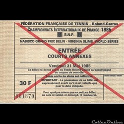 Tennis Roland Garros Internationnaux de France 1985