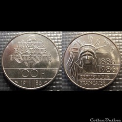 Oe 100 francs Liberté 1986 31mm 15g