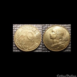 Di 10 centimes Marianne 1982 20mm 3g