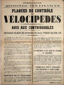 Avis aux contribuables- Plaques de Contrôle des Vélocipèdes
