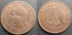 N-Napoleon III Empereur Un centime non lauré 1855 MA Marseille