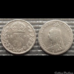 Grande Bretagne 3 Pence 1892