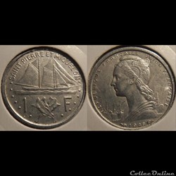 Saint Pierre et Miquelon 1 Franc Union Française 1948
