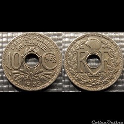 Dc 10 centimes EM Lindauer 1933 21mm 4g