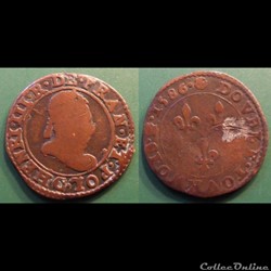 E42 Henri III Double Tournois Saint Lô 1586