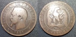 N-Napoleon III Empereur Dix centimes non lauré 1857 K