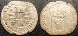 H1 Louis XIV Quinzain aux 8 L contremarqué d'une fleur de lys 1695 Y Bourges
