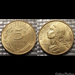 Cf 5 centimes Marianne 1971 17mm 2g