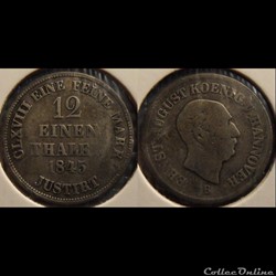 Germany Hannovre 1/12 Thaler 1845 B
