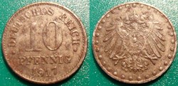 Allemagne 10 Pfennig 1917