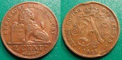Belgique 2 Centimes 1911 der Belgen