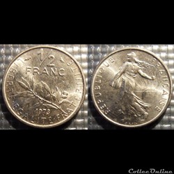 Gl 1/2 franc semeuse 1973 19.5mm 4.5g