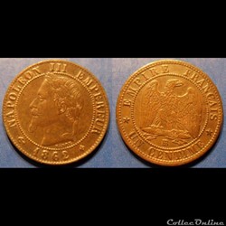 N-Napoleon III Empereur Un centime lauré 1862 BB Strasbourg