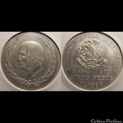 Mexique 5 Pesos 1953