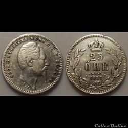 Suède 25 Ore 1857
