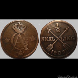 Suède 1/2 Skilling 1807