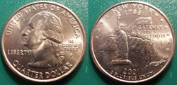 1/4 dollar 2001 P New York
