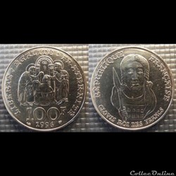 Oo 100 francs Clovis 1996 31mm 15g