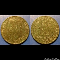 N-Napoleon III Empereur Cinq centimes lauré 1861 K