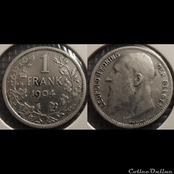 Belgique 1 Franc 1904 Der Belgen