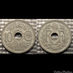 Dh 10 centimes EM Lindauer 1945 B 17mm 1.5g