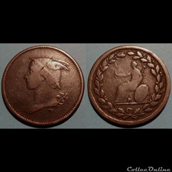 e- J etr Grande Bretagne anonyme de demi-penny d'origine britannique