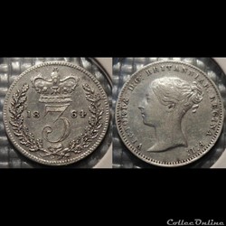 Grande Bretagne 3 Pence 1864