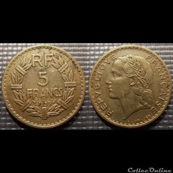 Kc 5 francs Lavrillier 1939 31mm 12g