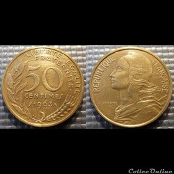 Gk 50 centimes Marianne 1963 25mm 7g