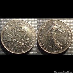 Gl 1/2 franc semeuse 1978 19.5mm 4.5g
