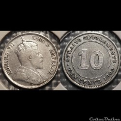 Malaysia Straits Settlements 10 Cents 1902