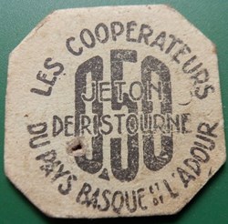 b- Jeton de Ristourne Les Coopérateurs 0.50