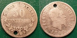 Italie 50 Centisimi 1867