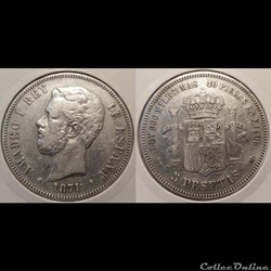 Espagne 5 pesetas 1871
