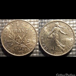 Gl 1/2 franc semeuse 1976 19.5mm 4.5g