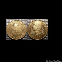 Ef 20 centimes Marianne 1966 23.5mm 4g