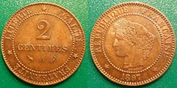J-Troisième République 2 Centimes Céres 1897 A