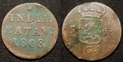 Inde Compagnie Unie des Indes Orientales République Batave 1 Duit 1808