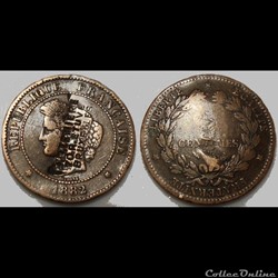 J-Troisième République 5 Centimes Céres 1882 contremarque