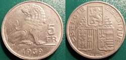 5 Francs 1939 Belgie-Belgique