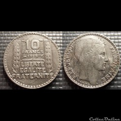 La 10 francs Turin 1929 28mm 10g
